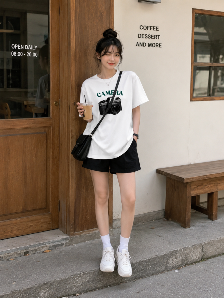 áo thun boxy trắng