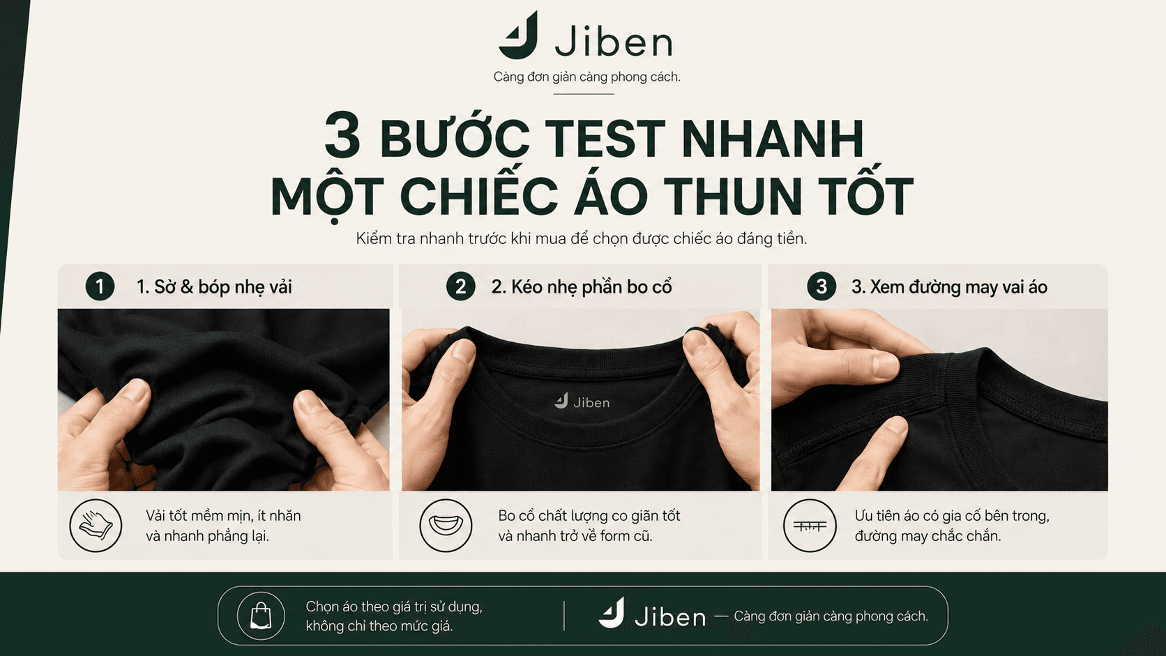 3 bước test áo thun
