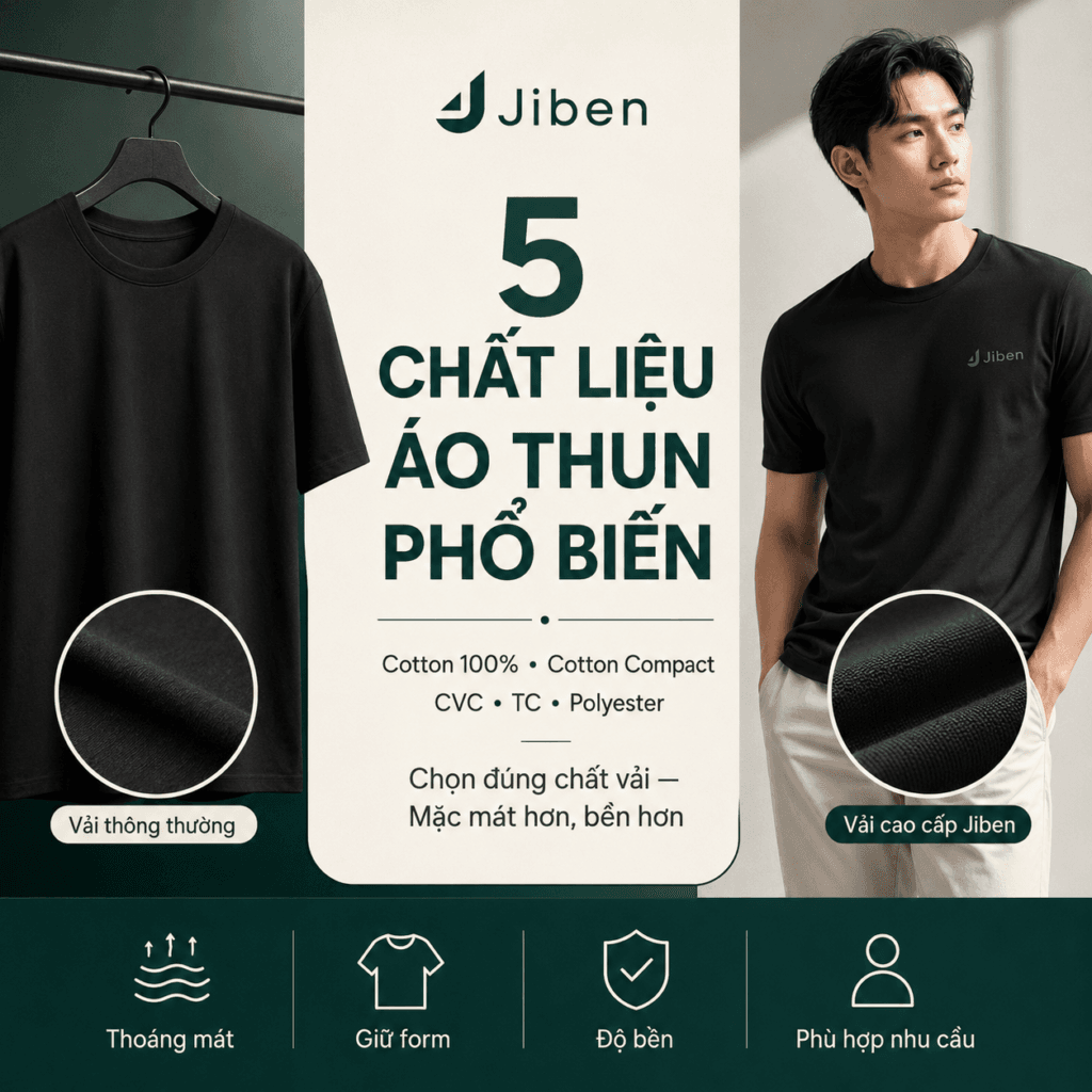 5 chất liệu áo thun phổ biến