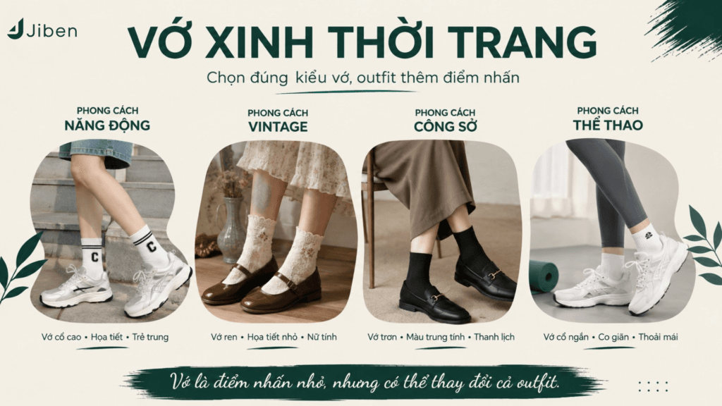 Vớ xinh thời trang với 4 phong cách phối đồ năng động, vintage, công sở và thể thao